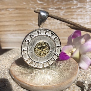 Holy Spirit Medal. Sterling Silver and Gold Filled.