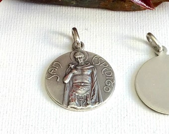 Saint Expeditus Catholic Medal. Sterling Silver