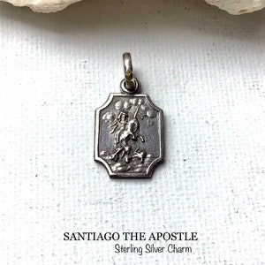 Santiago The Apostle Charm. Sterling Silver.