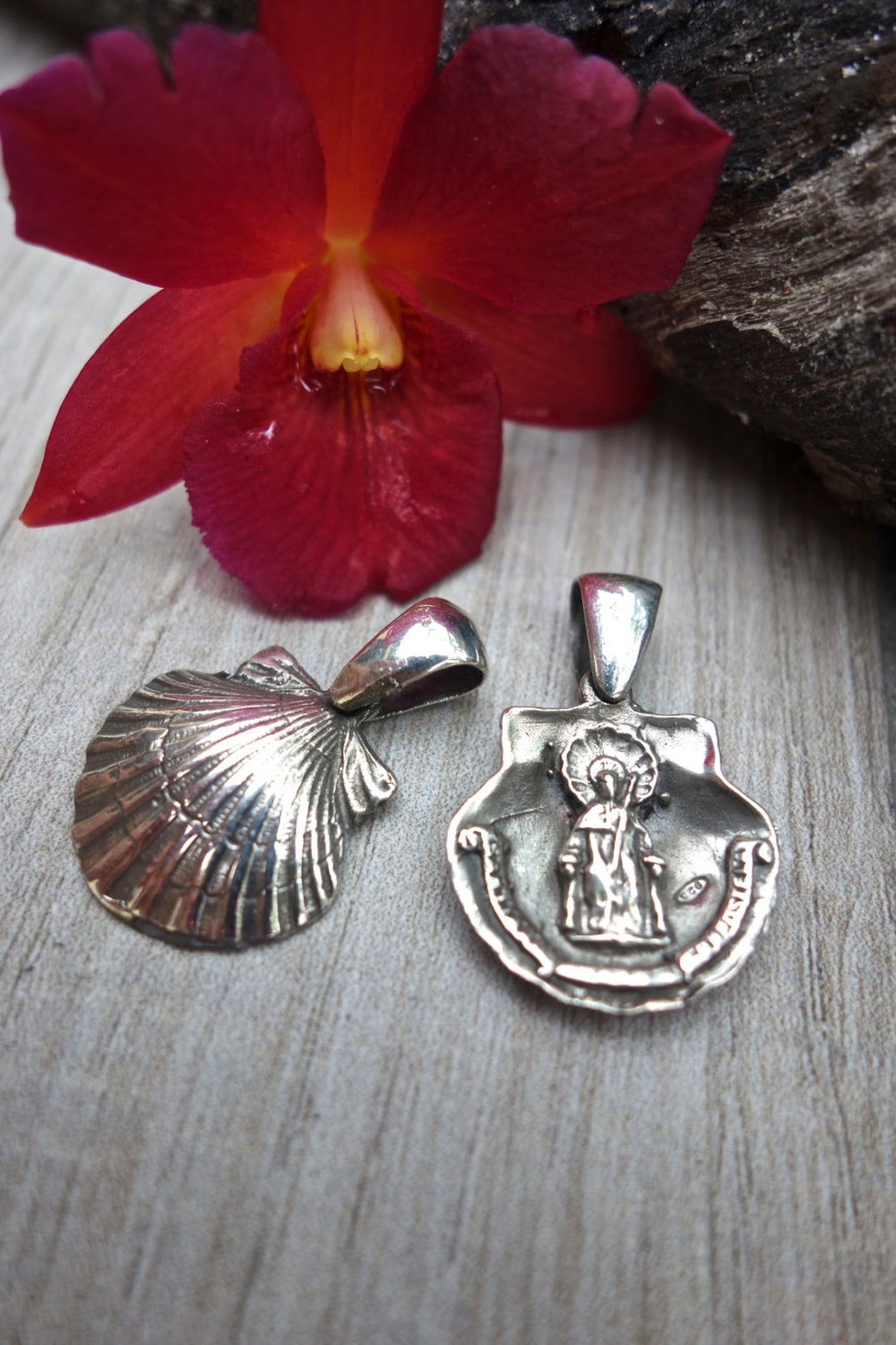 Sterling Silver Pilgrims Charm. Santiago De Compostela. Double Sided Etsy