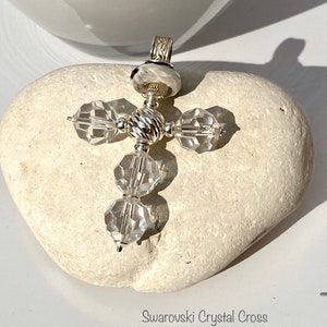 Swarovski Crystal Cross. Handmade. Sterling Silver