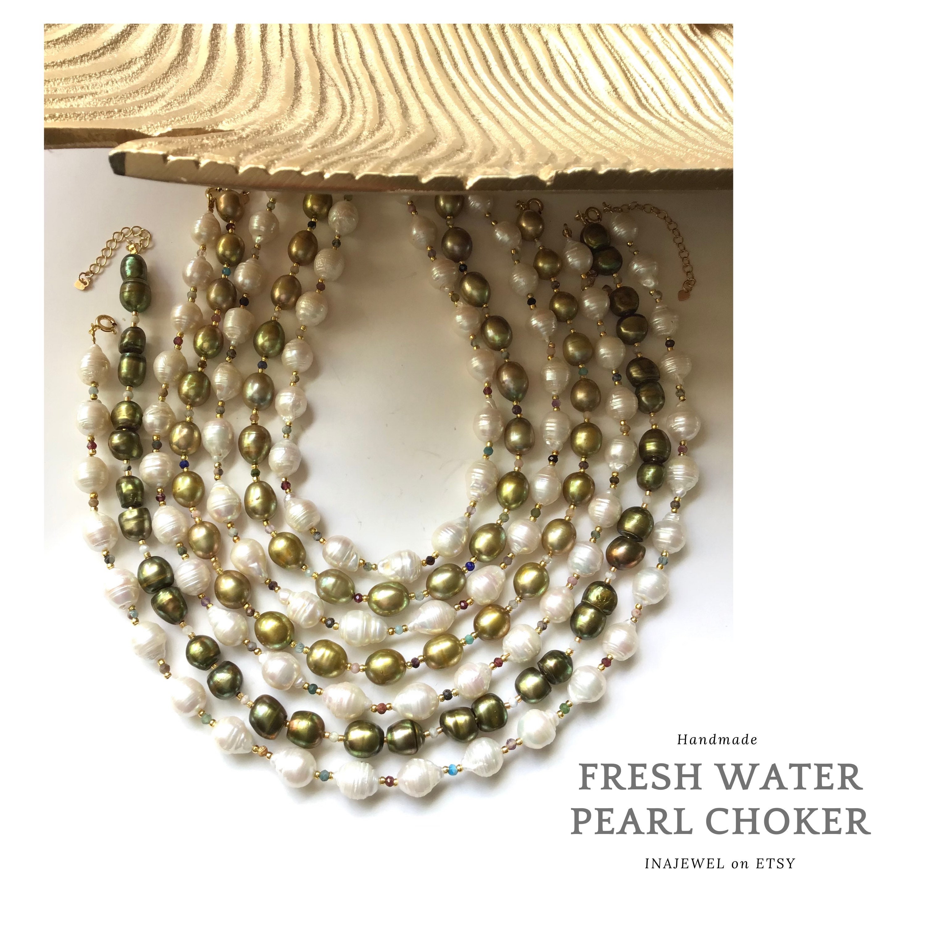 Etsy pearl shop necklace choker