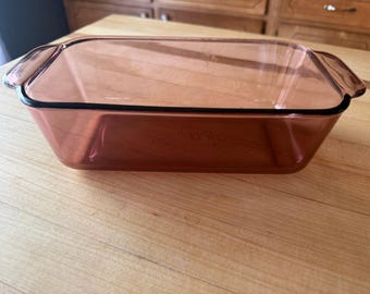 Pyrex Cranberry Glass Loaf Pan 213-R 1 1/2 Quart