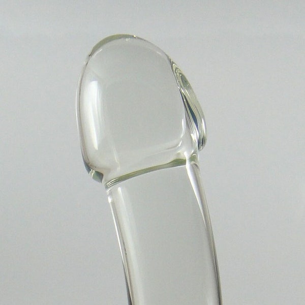 Large Glass Dildo with Sculpted Head Sex Toy