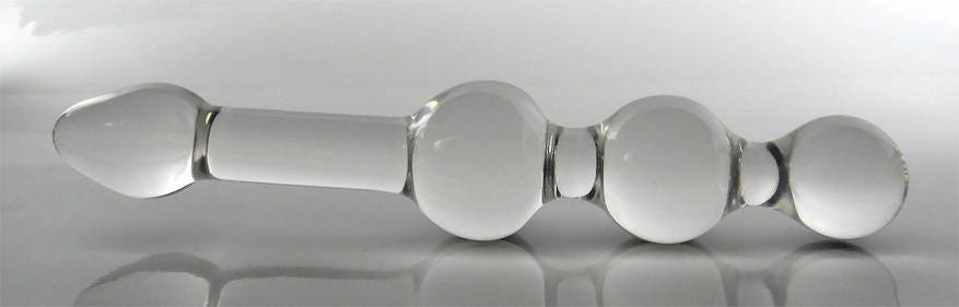 Medium Glass Triple Dip Double Ended Probe Dildo Sex Toy