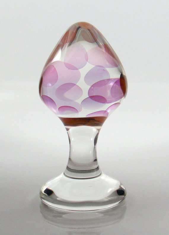 Large Glass 24k Gold Spot Rosebud Butt Plug Sex Toy Etsy