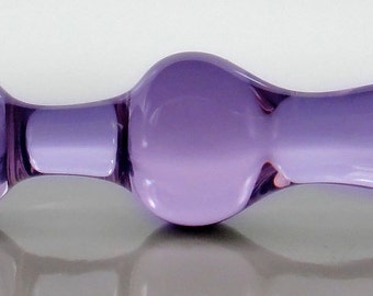 Small Violet Purple Glass Kegel Exercise / Hourglass Butt Plug Sex toy