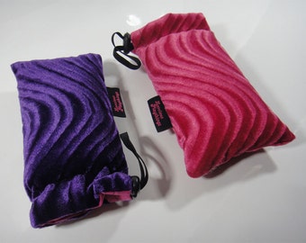 SMALL Premium Plush Storage Pouch for Glass Sex Toy - Dildo, Butt Plug PINK or PURPLE padded