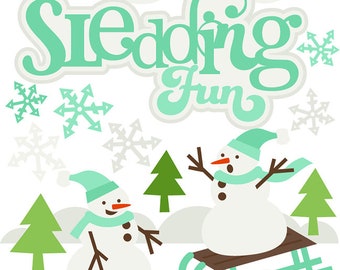 Die Cuts, Winter Die Cuts, Scrapbook Die Cuts, planner die cuts, Scrapbooking, Scrapbook titles, sledding, scrapbook supplies, paper goods