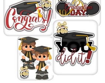 Scrapbook die cuts, Graduation scrapbook die cuts, Die cuts, High school Graduation, Scrapbook embellishment, graduation card making