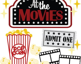 Scrapbook embellishment, Scrapbooking die cuts, movie night die cuts, Movie Night, scrapbook die cuts, Scrapbook supplies, card making