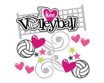Scrapbook embellishment, Volleyball scrapbook, Volleyball die cut, Scrapbook die cuts, sports die cuts, sports scrapbook,