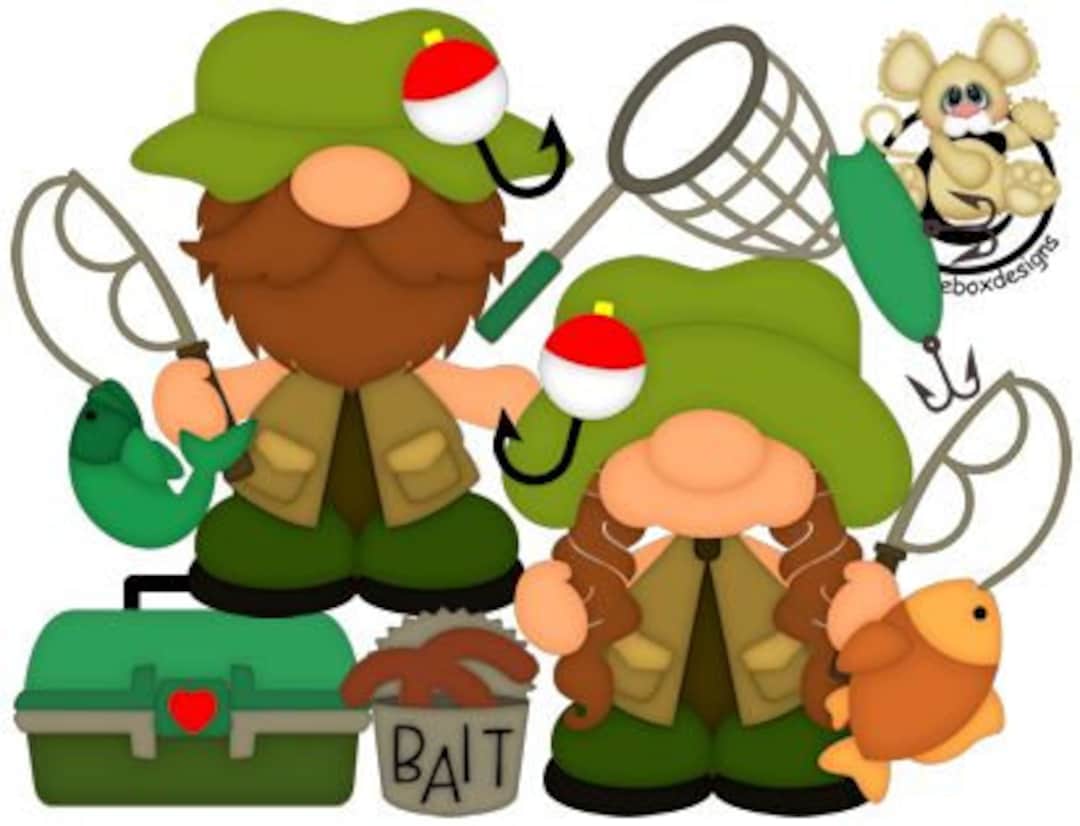 Fishing Die Cuts, Gnome Scrapbook Die Cuts, Scrapbooking Die Cuts ...