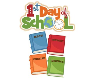 School die cuts, back to school, first day of school, school scrapbook, kindergarten, first grade, second grade, third grade, fourth grade