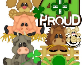 Farm die cuts, 4H scrapbook die cuts, scrapbooking, die cuts, Farm animals die cuts, scrapbook embellishments, scrapbook, farm, card making