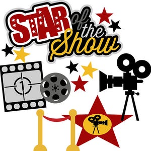 Títulos para álbumes de recortes, troqueles para álbumes de recortes, títulos para álbumes de recortes de Play, adornos para álbumes de recortes de Hollywood, troqueles de estrella del espectáculo, troqueles de teatro
