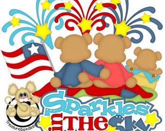 4th of July die cut Scrapbook Summer Titles Scrapbooking, Cardmaking, Premade scrapbook titles, Summer scrapbook