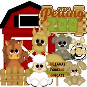 Die cuts, petting zoo die cuts, scrapbook die cuts, scrapbook embellishment, zoo scrapbook embellishment, zoo, paper piecing, card making