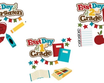 School die cuts, back to school, first day of school, school scrapbook, kindergarten, first grade, second grade, third grade, fourth grade