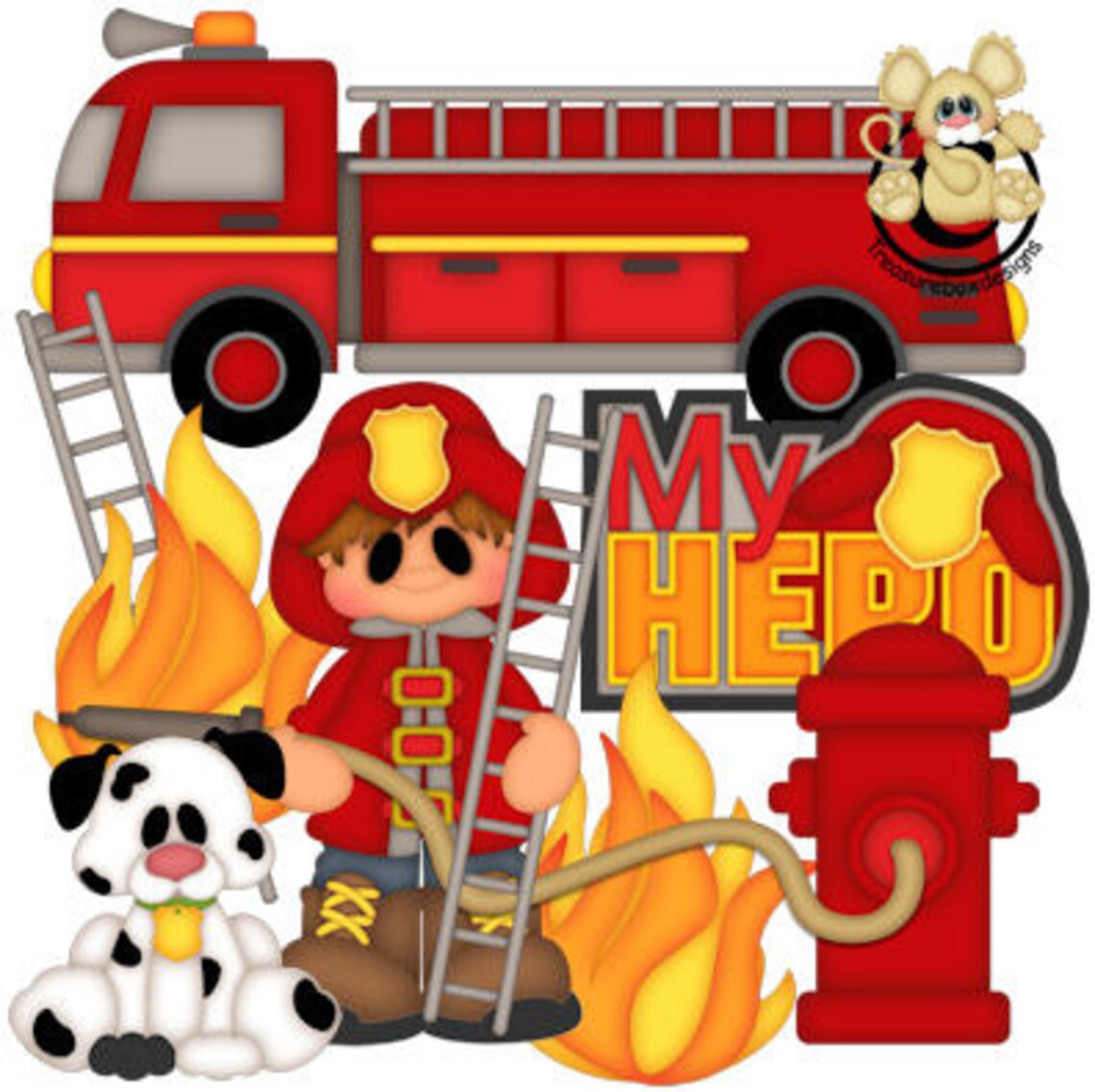 Fireman Die Cuts, Scrapbook Die Cuts, Scrapbooking Die Cuts ...