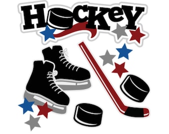 Hockey, Hockey die cuts, Hockey title, Scrapbook die cuts, Scrapbooking, Sports die cuts, sports title, die cuts, Scrapbook supplies,