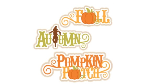 Autumn Fall Pumpkin  Scrapbook Titles Die cut Scrapbook Embellishments 