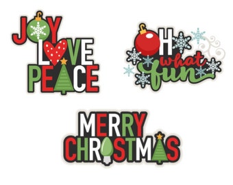 Christmas titles, Christmas die cuts, Scrapbook Titles, Christmas Scrapbook, xmas titles, xmas scrapbook, holiday die cuts