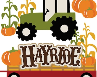 Fall die Cuts, Autumn Die cuts, hayride, Fall scrapbook, Autumn Scrapbook, Fall title, Autumn title, Die cuts, Scrapbook, Card