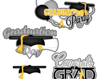 Scrapbook die cuts, Graduation scrapbook die cuts, Die cuts, High school Graduation, Scrapbook embellishment, graduation card making