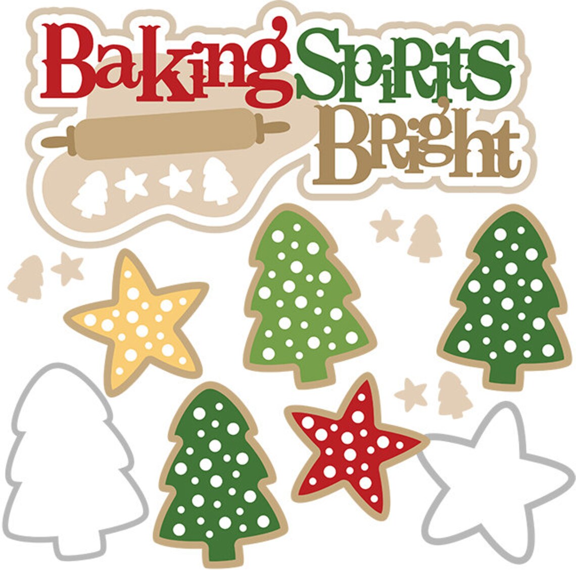 Christmas Die Cuts, Baking Die Cuts, Christmas Titles, Scrapbook Titles