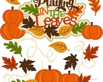 Fall Die Cut, Playing in the leaves, autumn die cuts, leaves die cuts, scrapbook die cuts, scrapbooking die cuts, fall paper piecings, fall