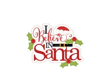 Santa die cut, Santa title, Santa scrapbook title, Scrapbook die cuts, Scrapbooking, Scrapbook title, Christmas title, Christmas title