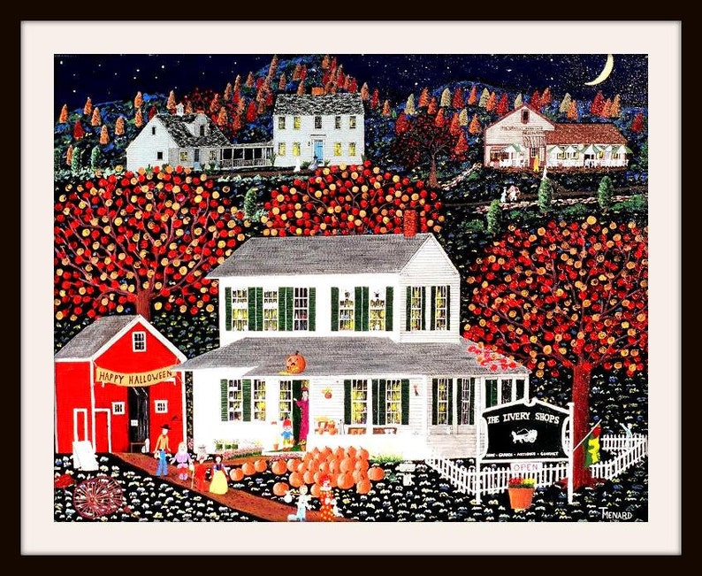 Colorful And Whimsical Folk Art Print By Artist Tom Menard Etsy