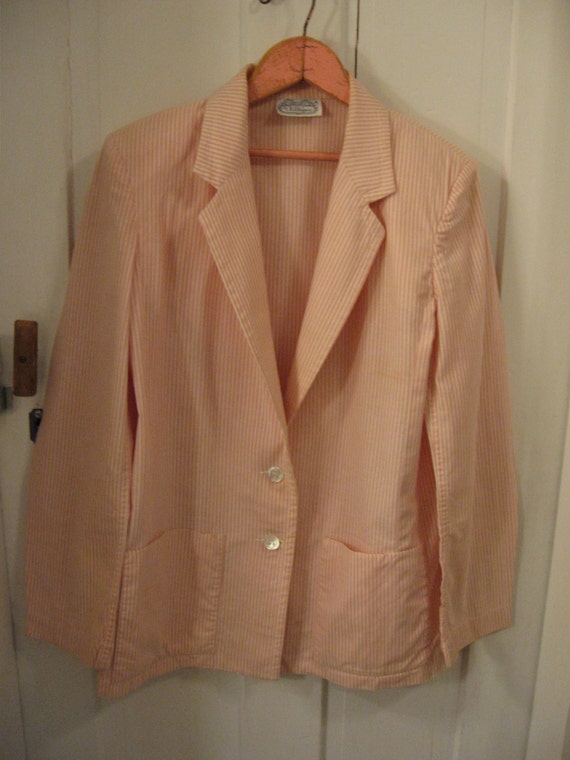 The Villager pink white stripe blazer jacket from 