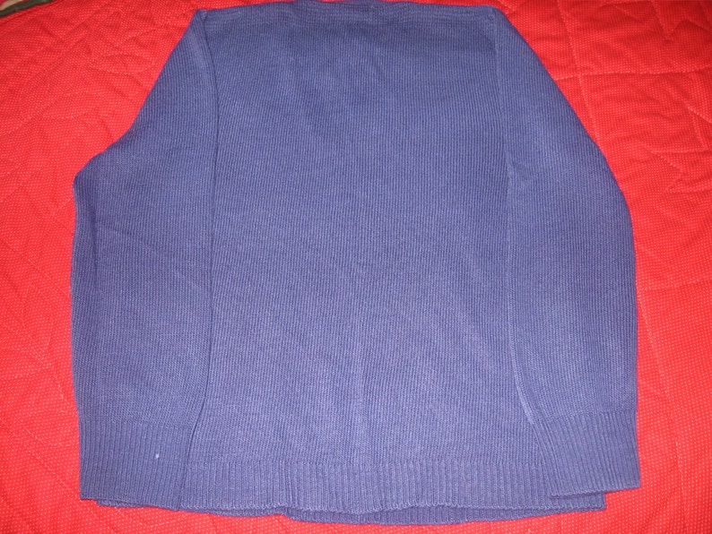 1960s blue V neck sweater Doretti long sleeve pullover small to medium
