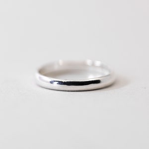 Thick silver stacking ring, handmade sterling silver half round ring