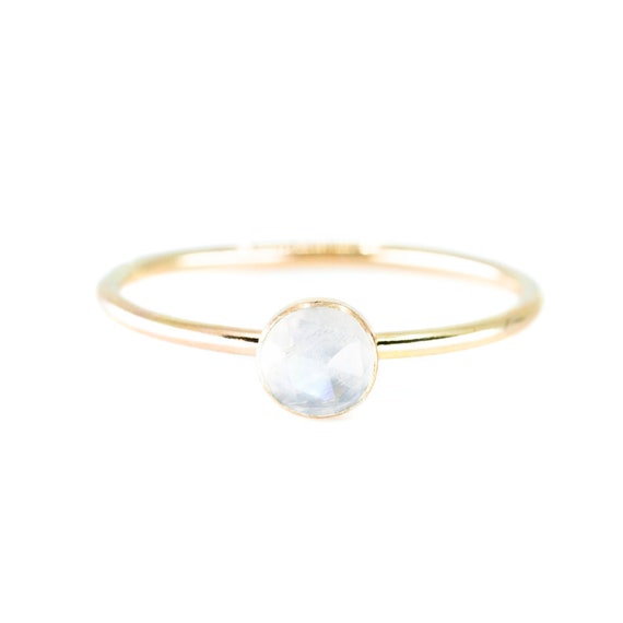 Rainbow Moonstone Ring Sterling Silver or 14k Gold Filled Raw Stone Ring Stacking Ring Moonstone Jewellery Stackable birthstone rings uk