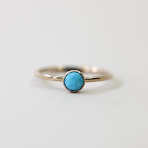 Turquoise ring in gold - dainty gold filled stacking ring - Birthstone jewelry - Dainty gemstone stackable ring