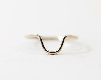 Gold Curve Ring - Gold filled dainty stacking ring - Curved Band - Gold Filled Ring