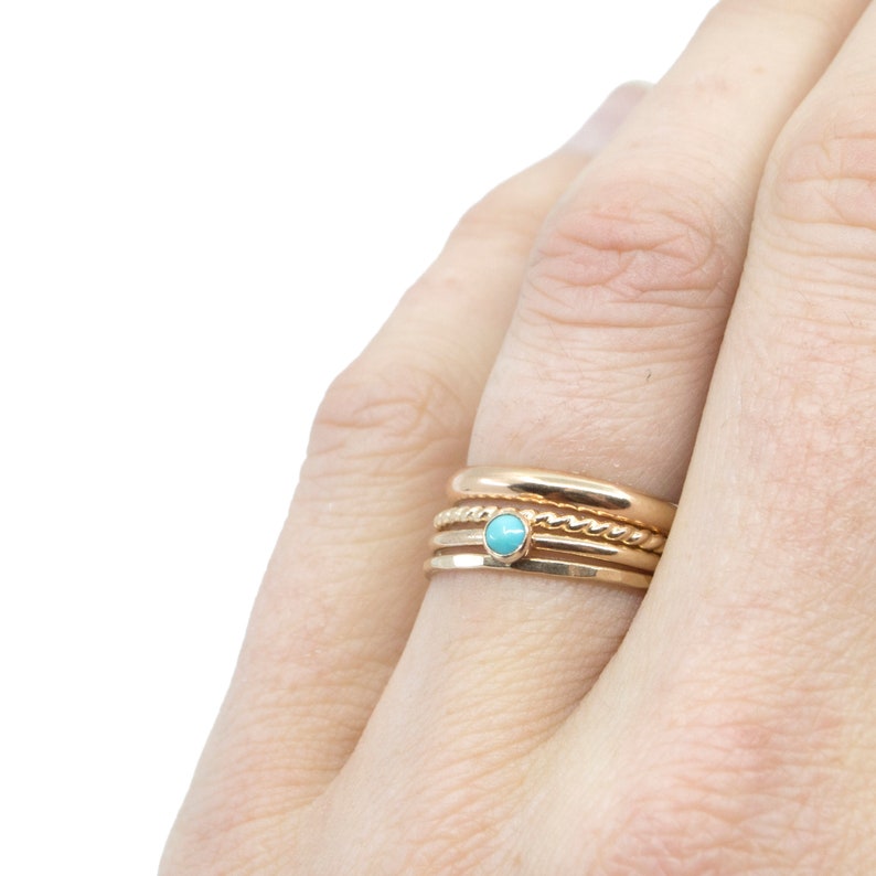 Dainty Turquoise Ring in Gold Handmade Gold Filled Stacking - Etsy
