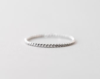 Twisted Silver Ring, Sterling Silver Stacking Ring, Dainty silver ring, Thin Silver Ring, twist stacking ring, Sterling Silver Ring