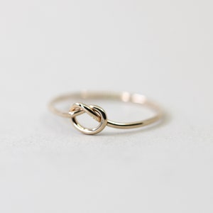 Gold Knot Ring Dainty Minimalist gold filled ring Handmade dainty promise ring love knot ring zdjęcie 2