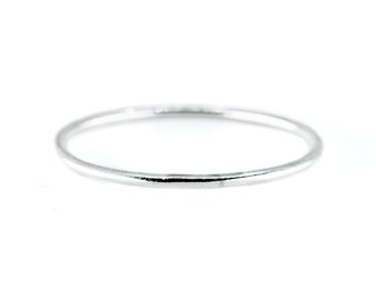 Thin Sterling Silver Ring - Handmade Dainty Stacking Ring