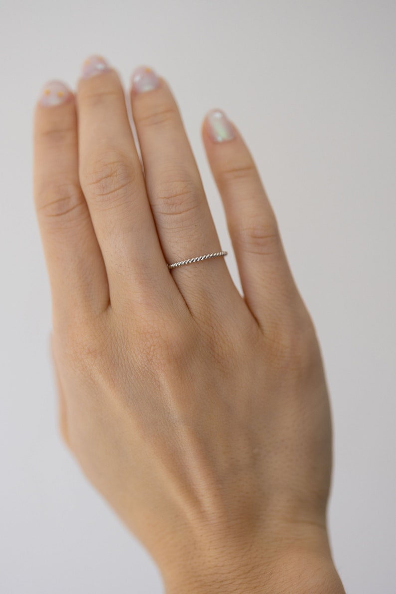 Twisted Silver Ring, Sterling Silver Stacking Ring, Dainty silver ring, Thin Silver Ring, twist stacking ring, Sterling Silver Ring image 3