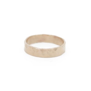 Wide band gold ring Hammered minimalist gold filled ring water and tarnish resistant image 1
