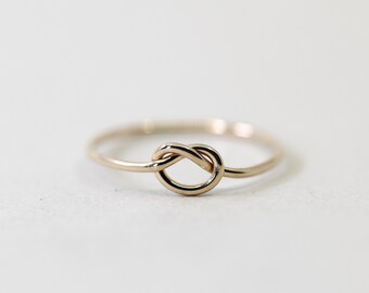 Gold Knot Ring - Dainty Minimalist gold filled ring - Handmade dainty promise ring - love knot ring