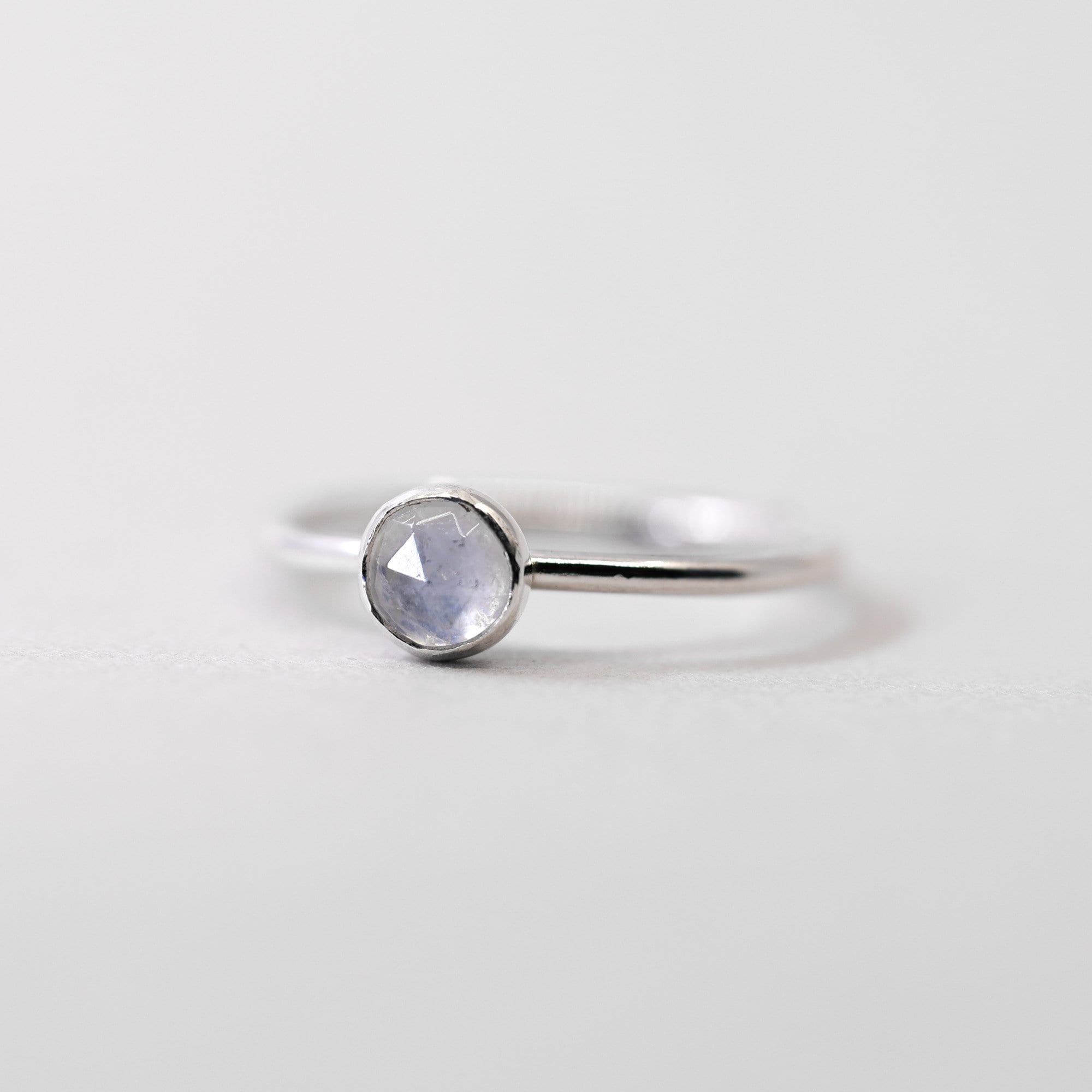 Silver Moonstone Ring, Dainty Gemstone Ring, Silver Stacking Ring, Birthstone Ring, Silver ring