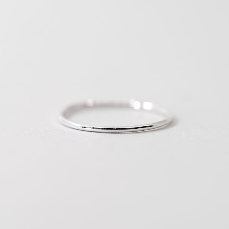 Set of 3 Thin Silver Stacking Rings, Smooth, Hammered, Twist sterling silver stacking rings image 4