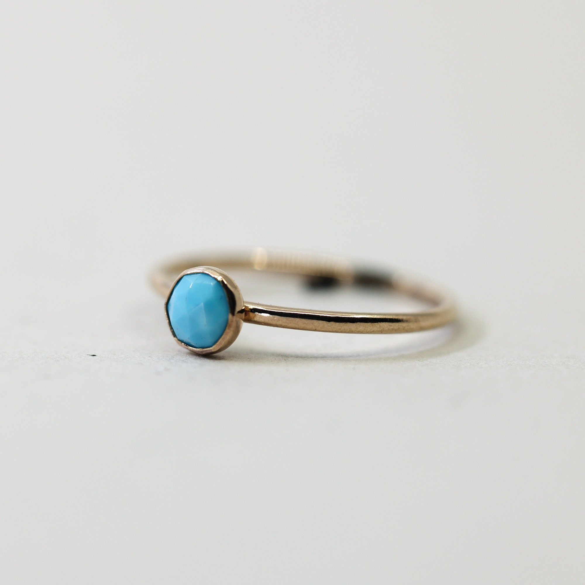 Turquoise Ring in Gold Handmade Dainty Gold Filled Stacking Ring Birthstone  Jewelry - Etsy