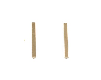 Gold Long Bar Stud Earrings, Dainty Gold Bar Earrings, Gold Filled Earrings, Minimalist Earrings, Gold Geometric Earrings, Handmade Earrings